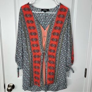 Lulu's Romper Coral and Blue floral Patterned Sz XL Women’s